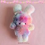 お迎えが決まりました。M様専用。くすみカラーのユメカワウサちゃん♡綿菓子みたいフワフワうさぎ♡手のひらサイズのぬいぐるみ♡③