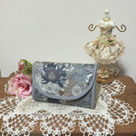 リバティのハニカムカードケース スモール・スザンナ グレー