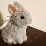 羊毛フェルト　うさぎ🐰花冠セット👑