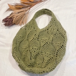 パイナップル編みネットバッグ　チョコレートブラウン