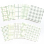 チェック デザインペーパー 紙素材 50枚set 《lime》[P112]