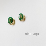 emerald resin bijou pierce