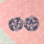 タティングレースのピアス＊ブルー