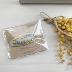 再販 刺繍パッチンピン「ミモザリース」