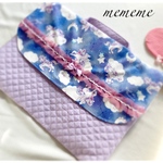 ゆめかわいい♡ユニコーンの防災頭巾入れ/背もたれタイプ防災頭巾袋小学校入学ずきん女の子/持ち手付き防災頭巾カバーキルティングパープル/ブルー