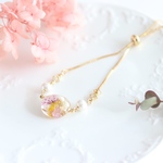 ブレスレッド　みもざと押し花　ピンク