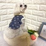  犬服！Sサイズ♡デニム風☆ネイビー
