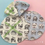 【送料無料】幸せの丸いハンカチ♡猫顔