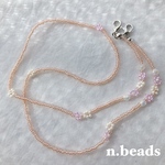 春カラー🌸【クリアライトピンク❀】マスクチェーン　マスクストラップ　マスクホルダー　ビーズアクセサリー　メンズアクセサリー　ユニセックス　マスクコード
