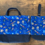 サッカー柄 レッスンバッグ&うわばき入れ 2点セット