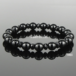 black&black オニキス&オニキスボタンカット 天然石ブレスレット