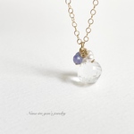 ＊訳あり＊14kgf crystal ×2stones pierce
