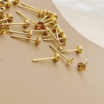 10pcs [ゴールド] ピアスパーツ お椀皿台座 固定ピン付き ヒートン m594