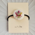 刺繍ヘアゴム🌷　no.807　くるみボタン　💛送料無料💛　