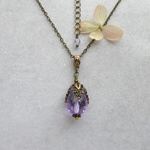 アールヌーヴォー調 アレキサンドライト ヴィンテージ チェコガラス  (AB)