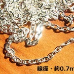 ☆金具パーツ☆シルバーチェーン・１Ｍ（線径0.7mm ）