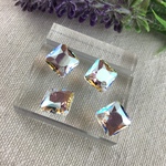 #6431 Swarovski 11.5mmプリンセスカット2点〜クリスタルシマー