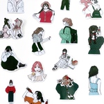 女の子 人物 フレークシール 15枚set #8 [F403]