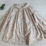 送料無料★春色小花ブーケ柄ギャザーブラウス