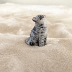 ミニチュア　猫　サバトラ　オブジェ　フィギュア　　置物　#minne_new