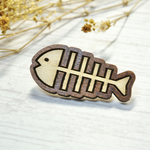 魚の骨のブローチ🐟/ウッド アクセサリー