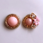[桜]ボタンアクセサリー(ピアス・イヤリング)