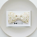 TATAN 白い小花の蝶ネクタイ（ベージュ）