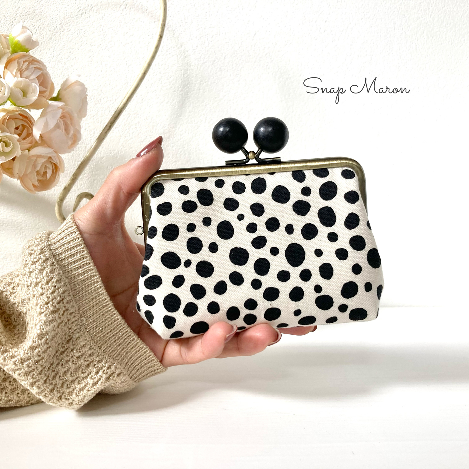受注生産☆ダルメシアンのがま口ミニ財布（ピンク） - Snap Maron