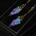 大人　可愛い　グラデーション　レジン　アシンメトリー模様ありパープルブルー　108