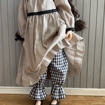 リカちゃん服＊フリルパンツ・ブラック細ギンガム