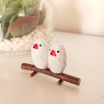 どんぐり白文鳥の置物