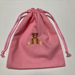 かわいいクマの刺繍入り大きめ給食袋　578