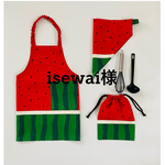 isewai様専用　120サイズ☆スイカ柄☆こどもエプロン、三角巾、2点セット　