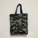 ミニレッスンバッグ　通園バッグ　キルティング　お道具袋　シンプル　迷彩柄