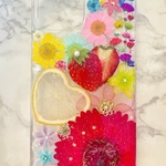 iPhoneケース､iPhoneカバー､押し花ケース､スマホケース､押しフルーツ､押し花､押し花カバー､スマホカバー､押しフルーツケース､押しフルーツカバー､Android 花 花柄リング付き、お花
