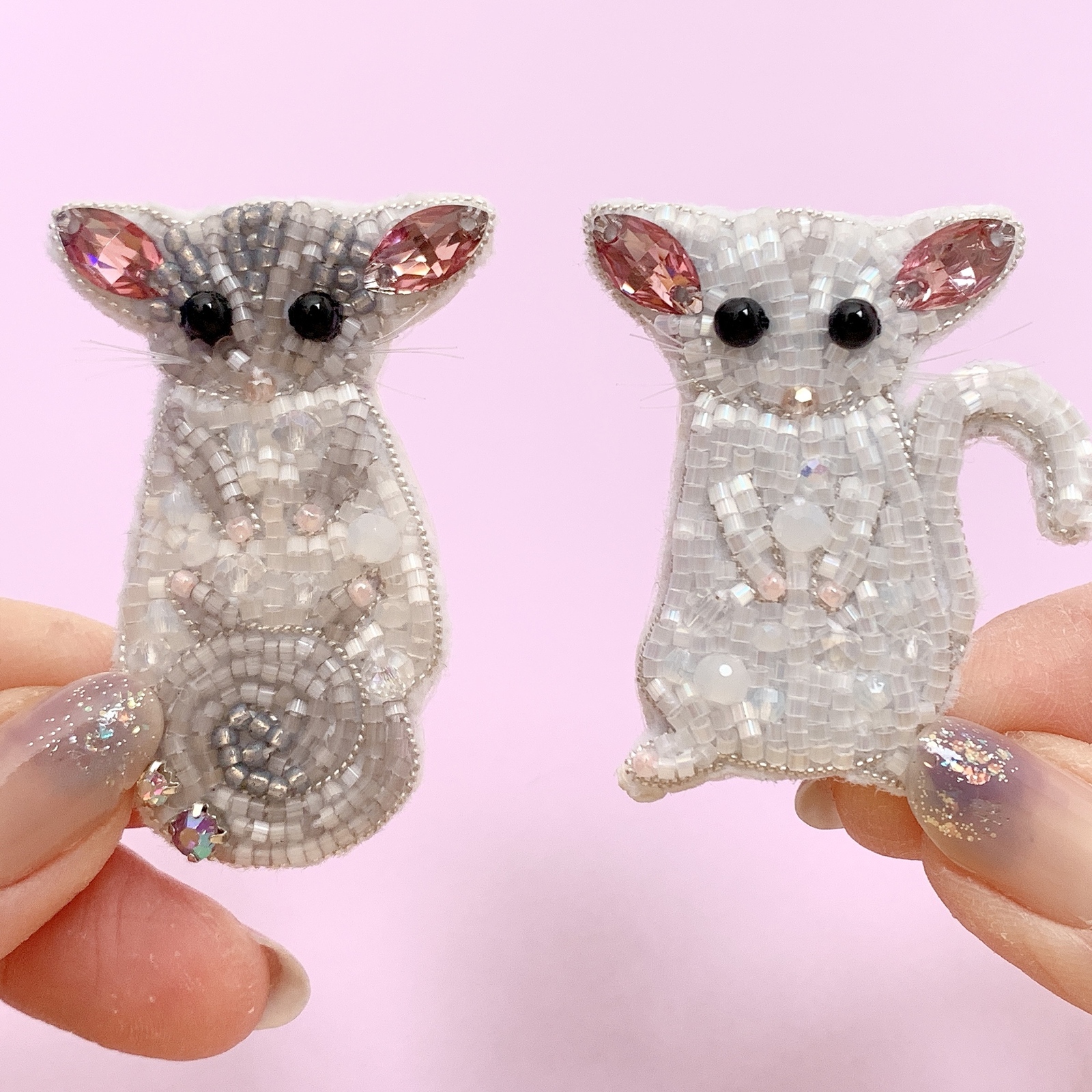 【マイケルサイモン】Michael Simon 蝶モチーフ　ビーズ刺繍 フクロモモンガのビーズ刺繍 - -ramu-GALLERY | minne byGMO