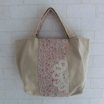 ミニトートＢＡＧピンク花柄