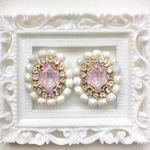 ❤️再販②❤️ ビジューとビーズ刺繍のピアス　イヤリング　レトロ　レトロポップ