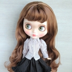 584.※単品※薄紫のふんわりパフスリーブブラウス・長袖※ブライスアウトフィット※1/6ドール服