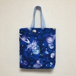 ミニレッスンバッグ　通園バッグ　キルティング　お道具袋　宇宙　惑星