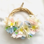 【SALE】パステルカラーの紫陽花ハーフリース　withマーガレット　春