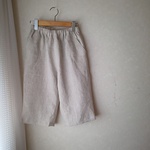 霜降りナチュラルリネンのゆったりハーフパンツ