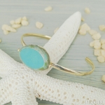 blue in the sea-ターコイズブルー天然石バングル-