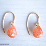 14kgf*サンストーン ピアス/イヤリング