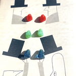 キャンセル出ラス1deadstock【3ペア6コセット】JIRI＊IVANA#czech beads#チェコビーズ　bentdrop12×10㍉　red＊jade green＊marine