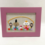 maropopu様オーダー品　【送料無料】刺繍　フレーム　インテリア　トイプードル　ひな祭り　お雛様