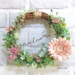 .*･ﾟくすみカラーのwelcomeリース