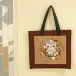 ニードルパンチ刺繍の　にゃんこミニバッグ【猫バッグ】