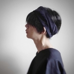 ターバンなヘアバンド　リネンネイビーB