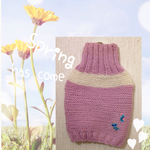 ¥1000均一 hand made knit/紫ピンク・北欧